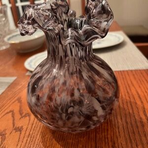 Murano blown glass purple tulip vase